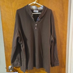 Brown Henley Shirt 4X: 4/5B